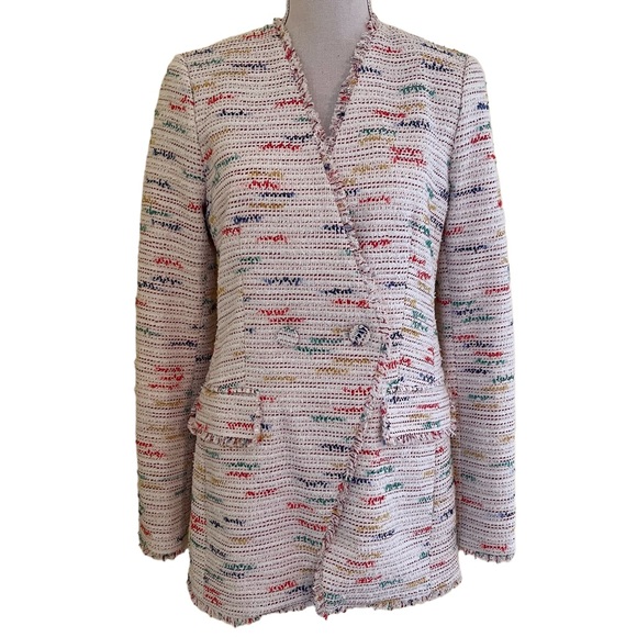 Lela Rose Jackets & Blazers - Lela Rose Pearl Multi-Color Slim Tweed Jacket 4 NEW
